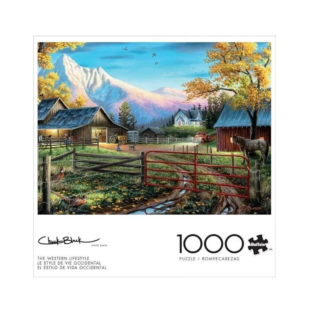 Buffalo Games Chuck Black The Western Lifestyle 1000 pc Jigsaw Puzzle USED